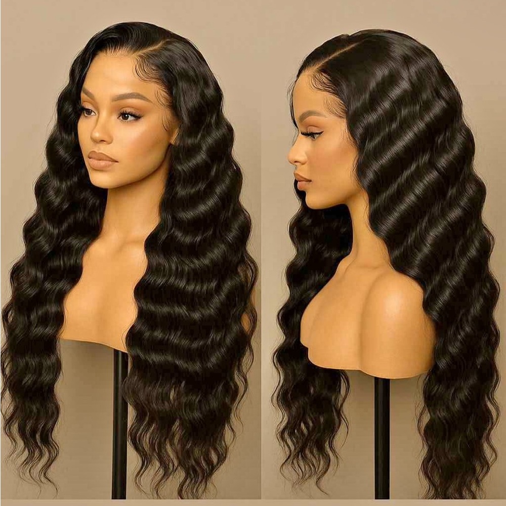 Luxe Deep Black Wavy Hair Wig